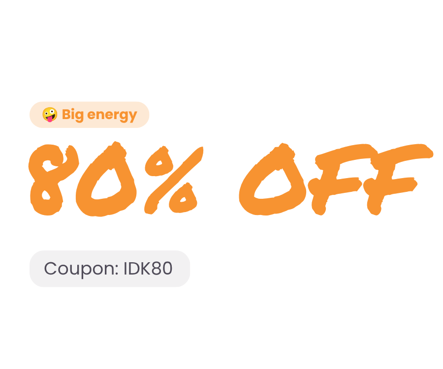 80% OFF - Coupon: IDK80