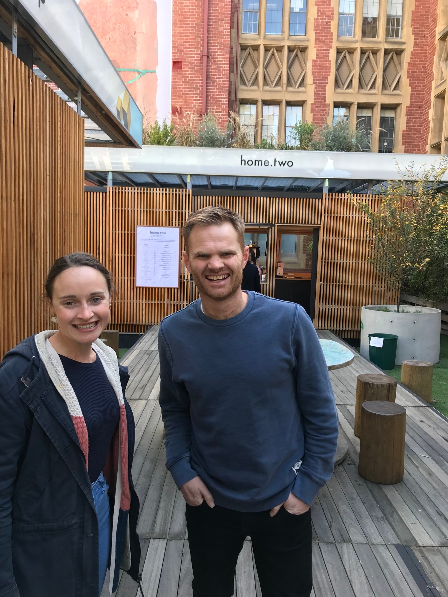 Justin visiting The Grants Hub's first Social Enterprise Grant recipient, For Change Co.