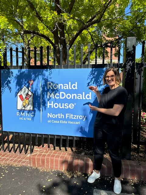 Jessie visits Make It Happen Grant recipient Ronald McDonald House in Victoria